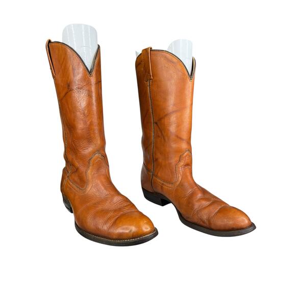 Vintage Bermans Mens Marbled Brown Western Cowboy Boot Size US 10 D - Picture 5 of 11